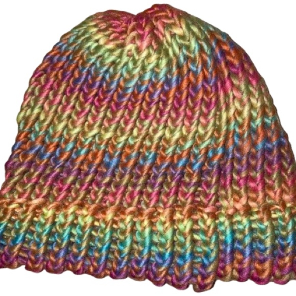 HANDMADE colorful knit beanie hat for adults